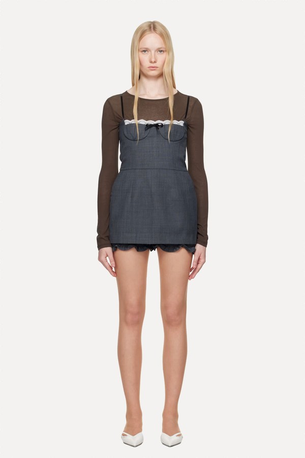Double Layered Skirt Halter Minidress from Shushu/Tong