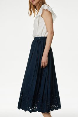 Broderie Pleated Midaxi Skirt from Marks & Spencer