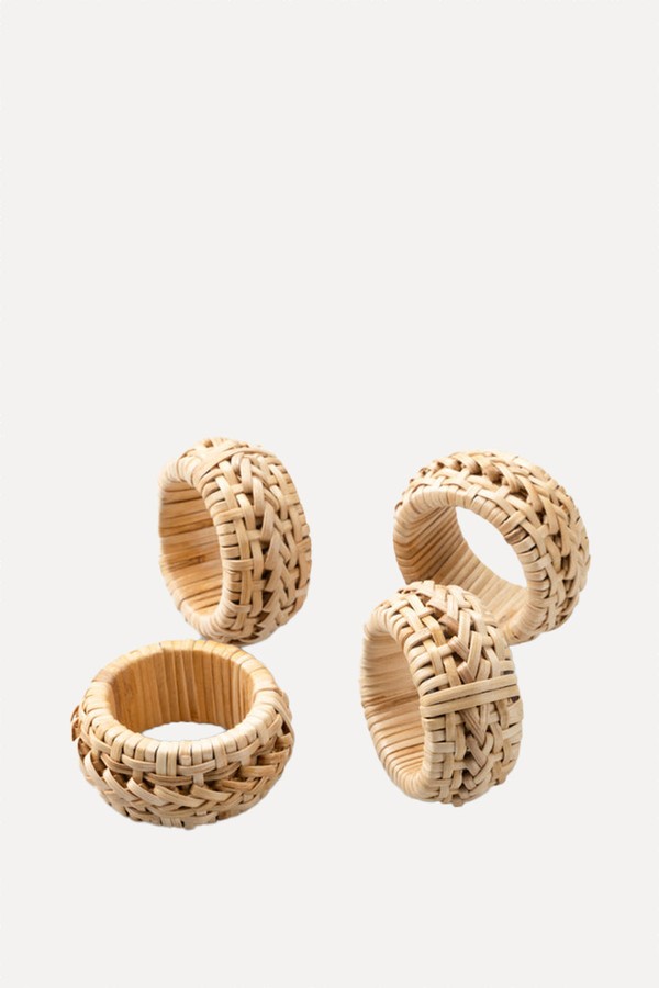 Set Of 4 Wicker Napkin Rings from Maison Margaux