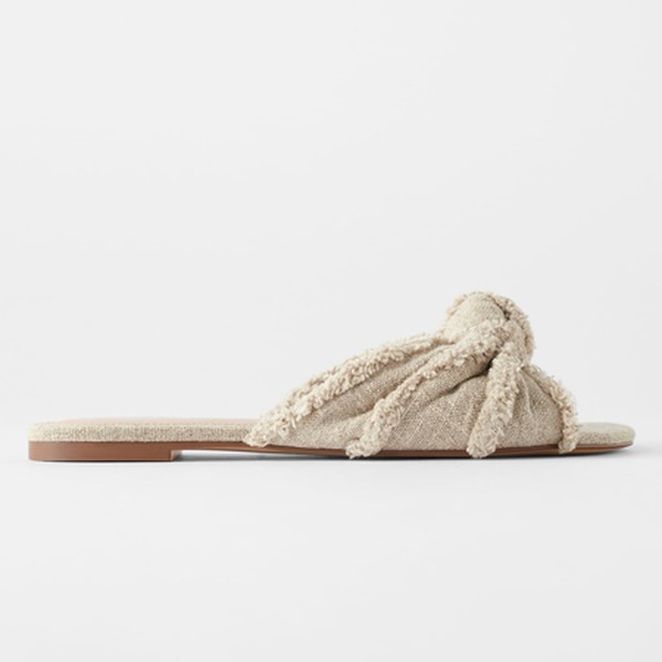 Frayed Knotted Flat Sandals from Zara