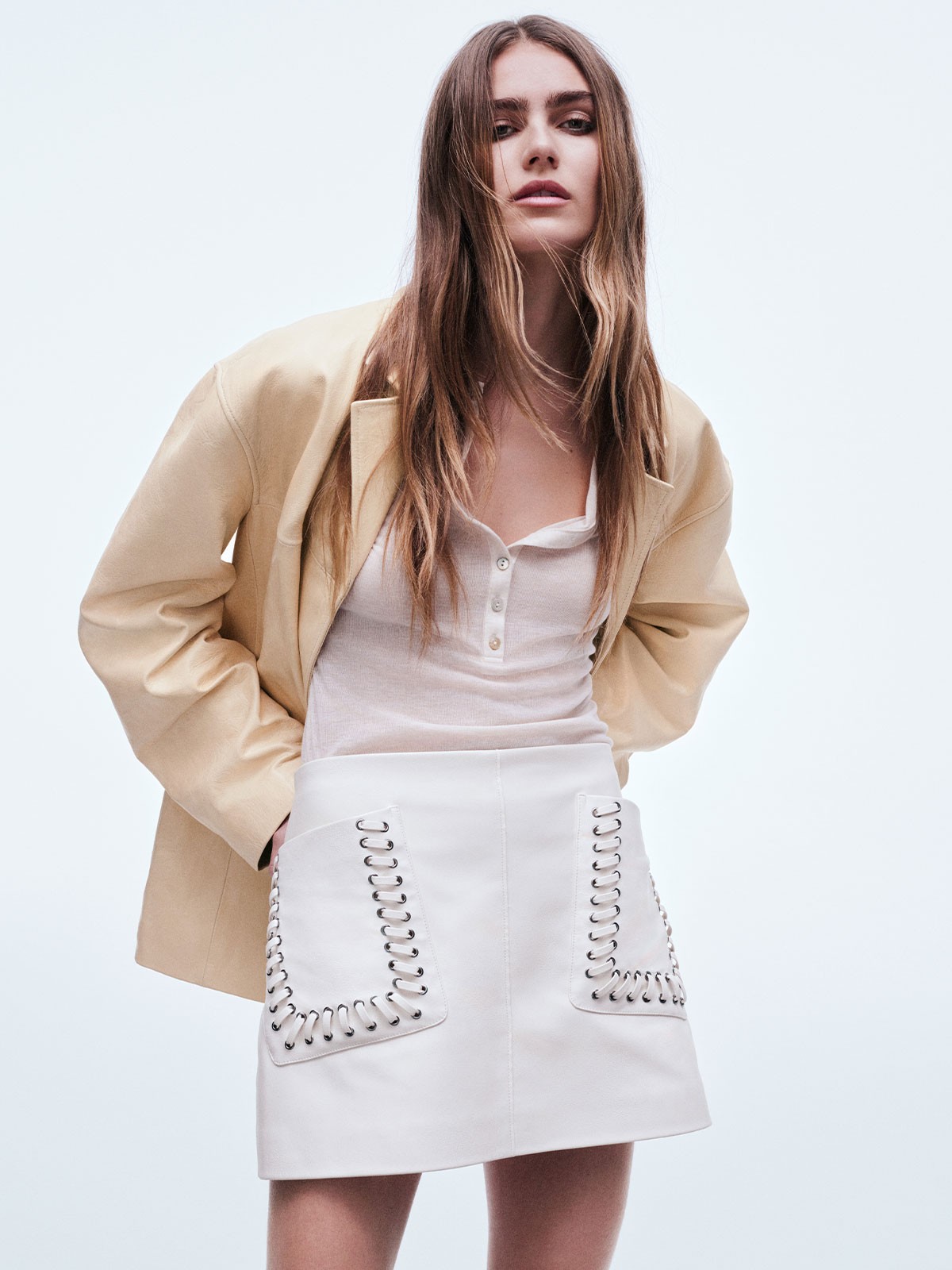 Coated Mini Skirt