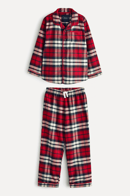 Red Kids Matching Family Christmas Check Pyjamas  from Next