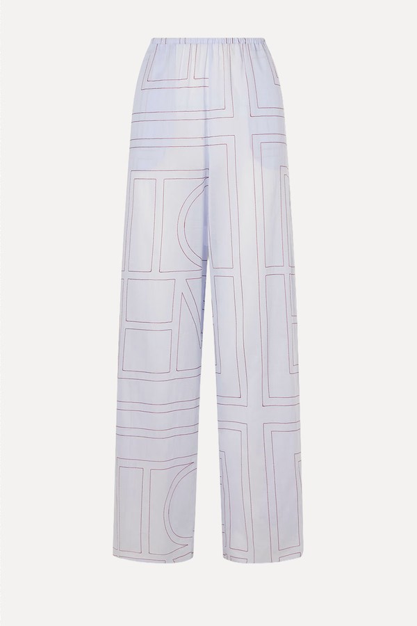 Embroidered Cotton & Lyocell-Blend Pajama Pants from Toteme