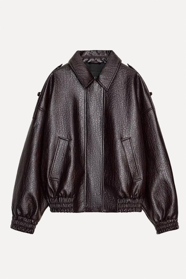 Leather Effect Bomber Jacket from Zara