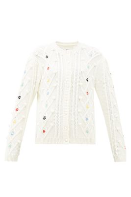 Floral-Embroidered Wool-Blend Cardigan from Shrimps