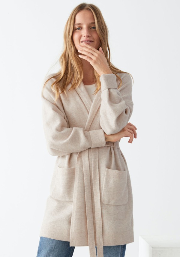 Long Belted Shawl Collar Cardigan from & Other Stories