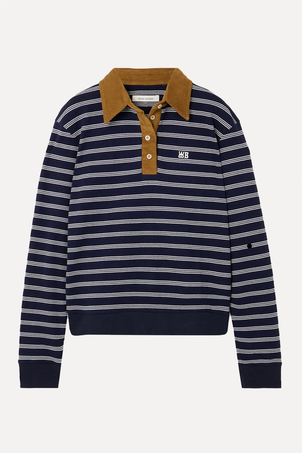 Reflect Striped Piqué Cotton Polo Shirt from  Wales Bonner