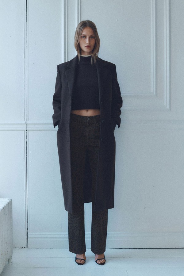 Leopard-Print Straight Jeans