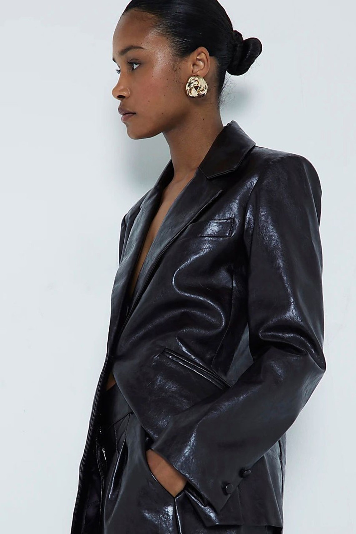 Faux Leather Blazer from River Island