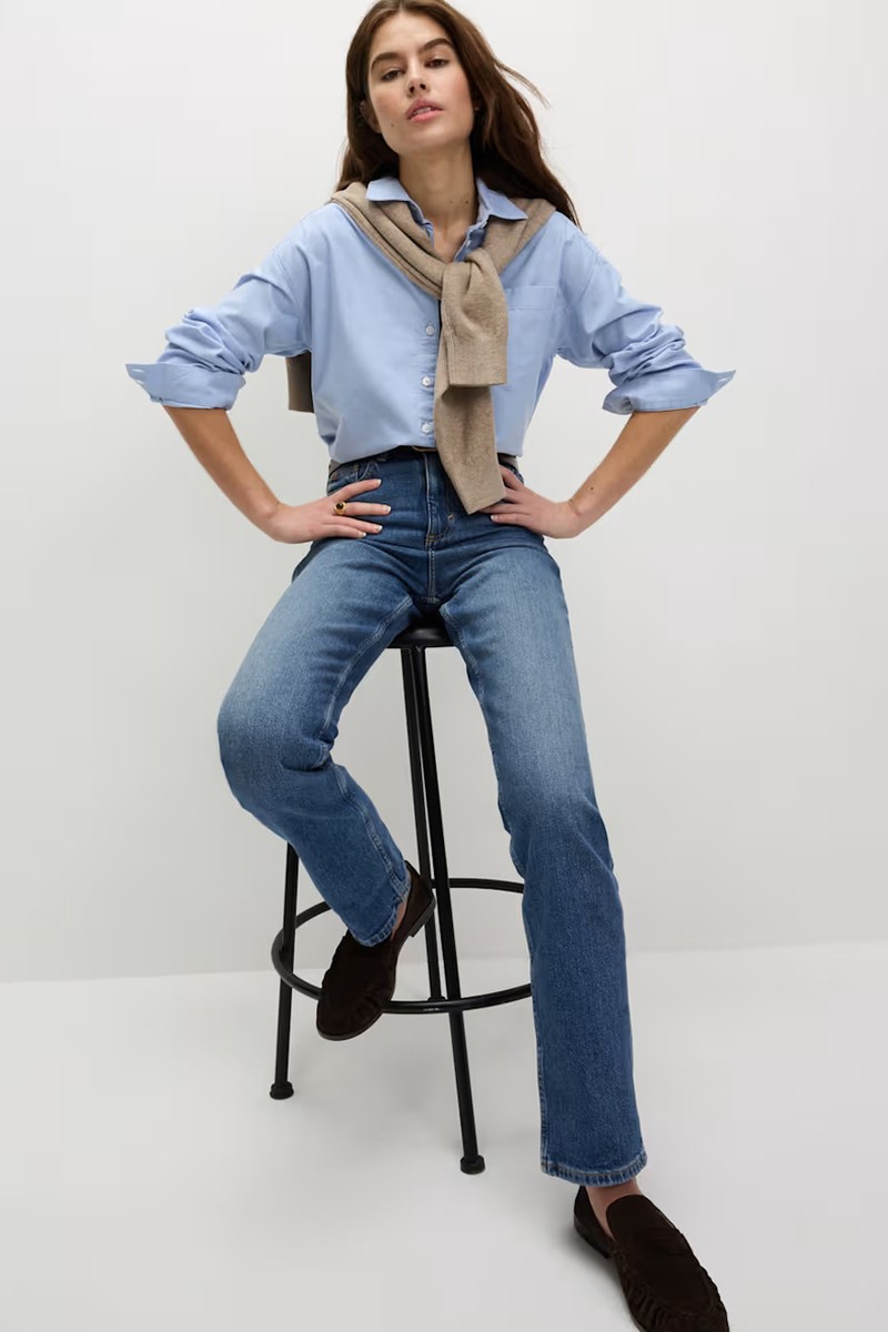 High Waisted Stovepipe Straight Leg Jeans