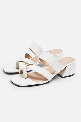 White Toe Loop Sandals