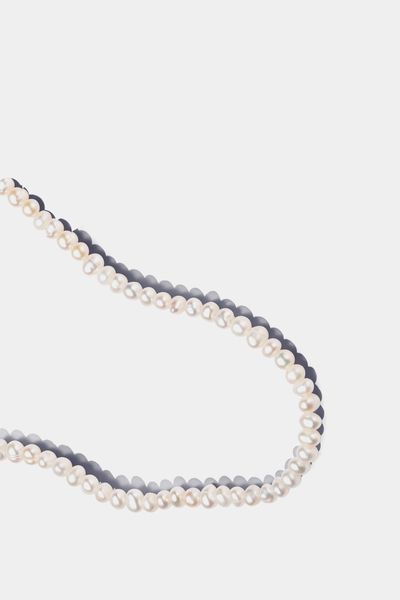 Treated Freshwater Cultured Pearls T-Bar Collier Necklace