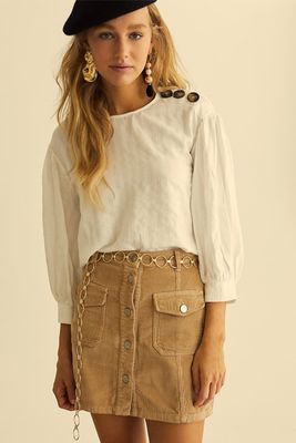 Blouse With Buttons On The Shoulder from Stradivarius
