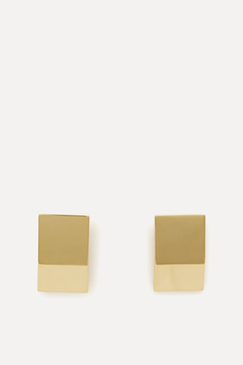Recycled-Brass Folded Stud Earrings from COS