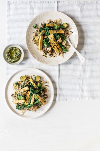 Sautéed Brussel Sprouts & Pesto 