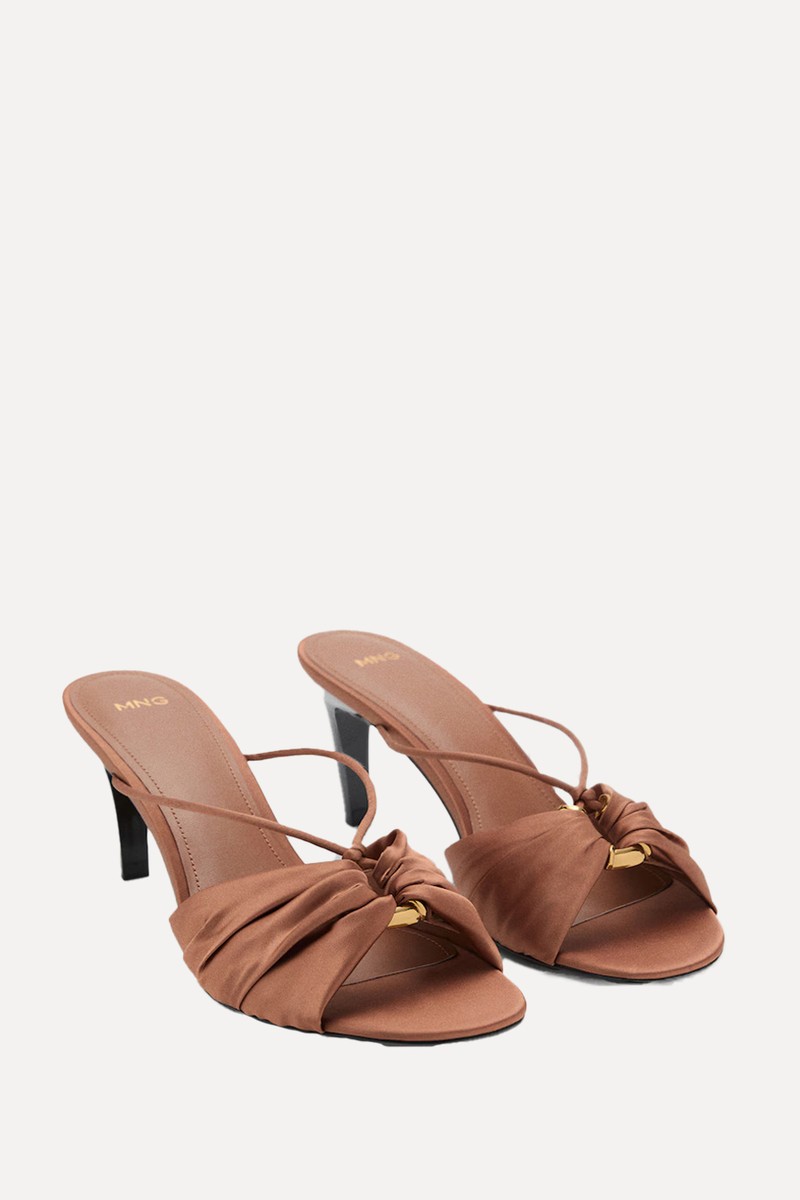 Satin High-Heeled Sandals With Metallic Embellishment from Mango