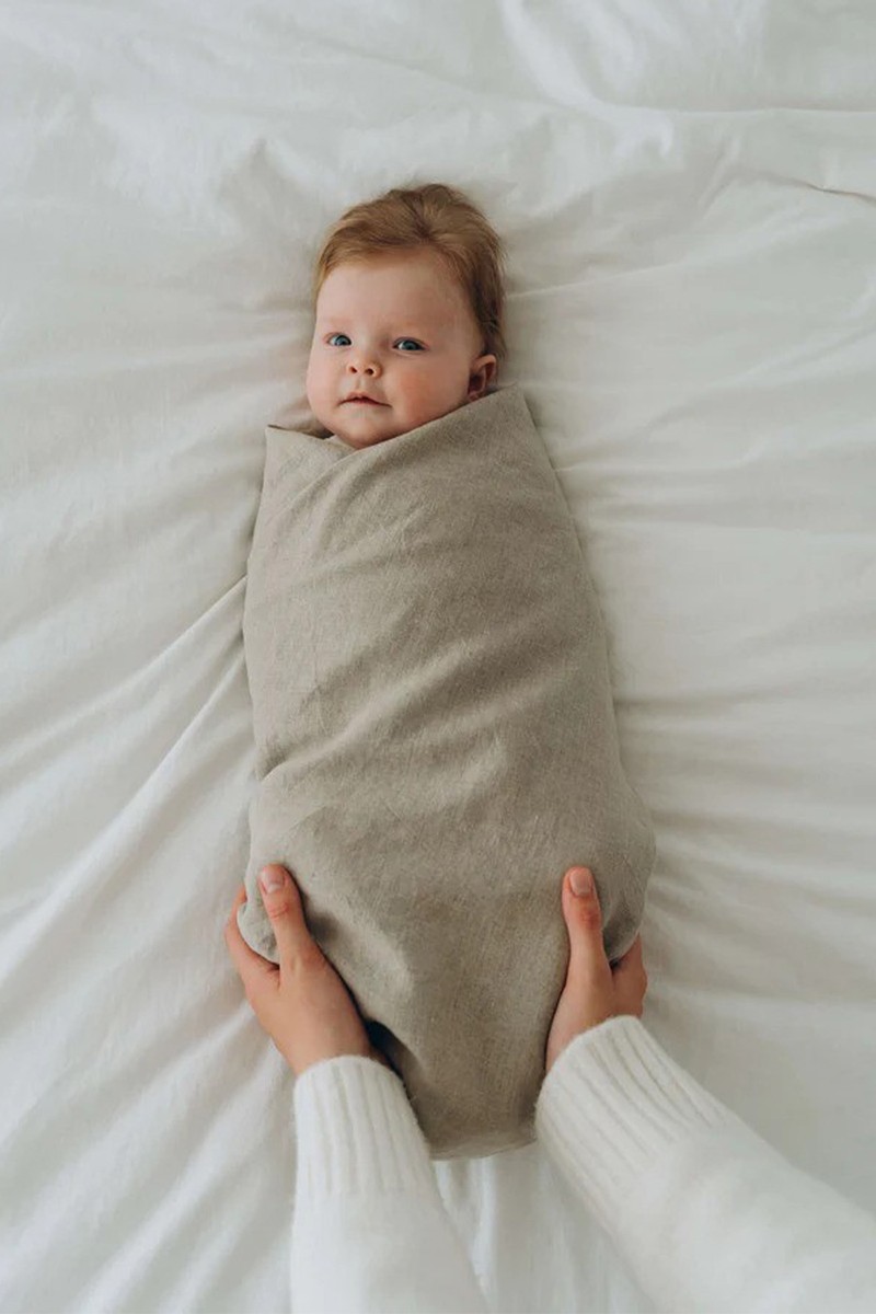 Linen Baby Swaddle from Adamo Joya