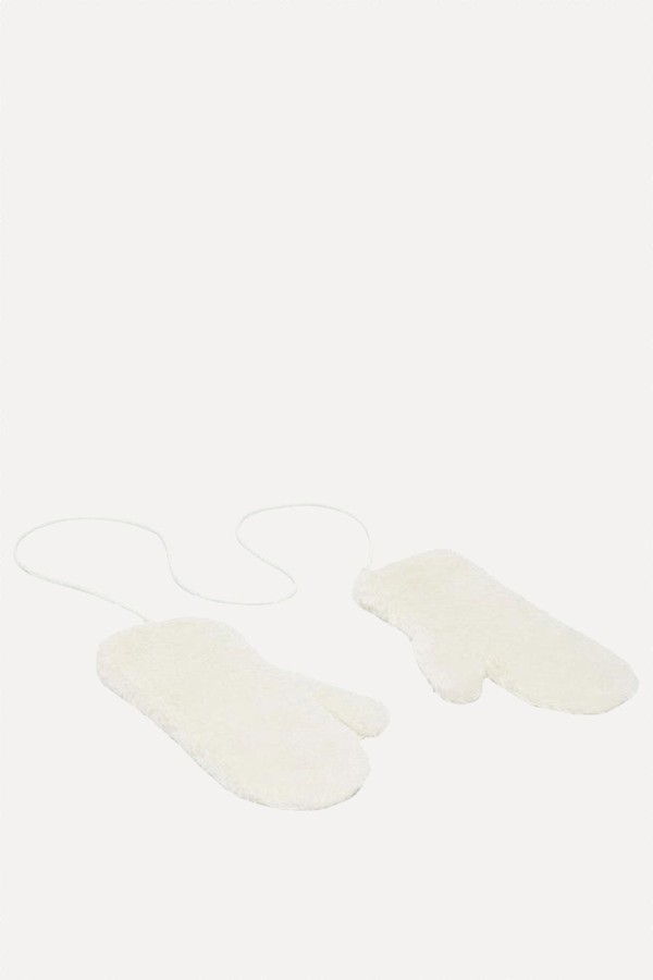 Alpaca & Wool Teddy Fabric Mittens from MaxMara