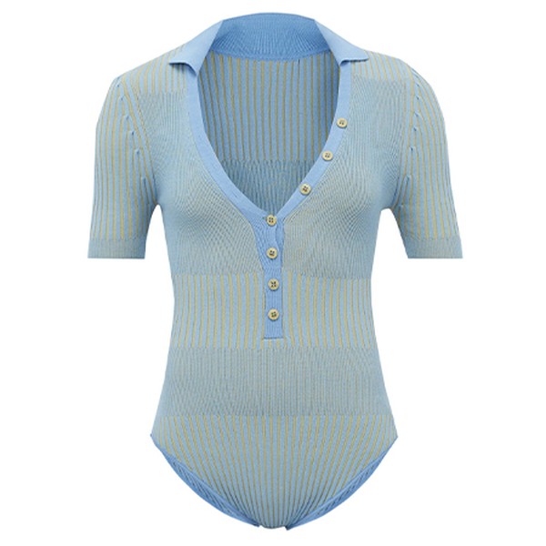 Yauco Buttoned Ribbed-Jersey Bodysuit from Jacquemus