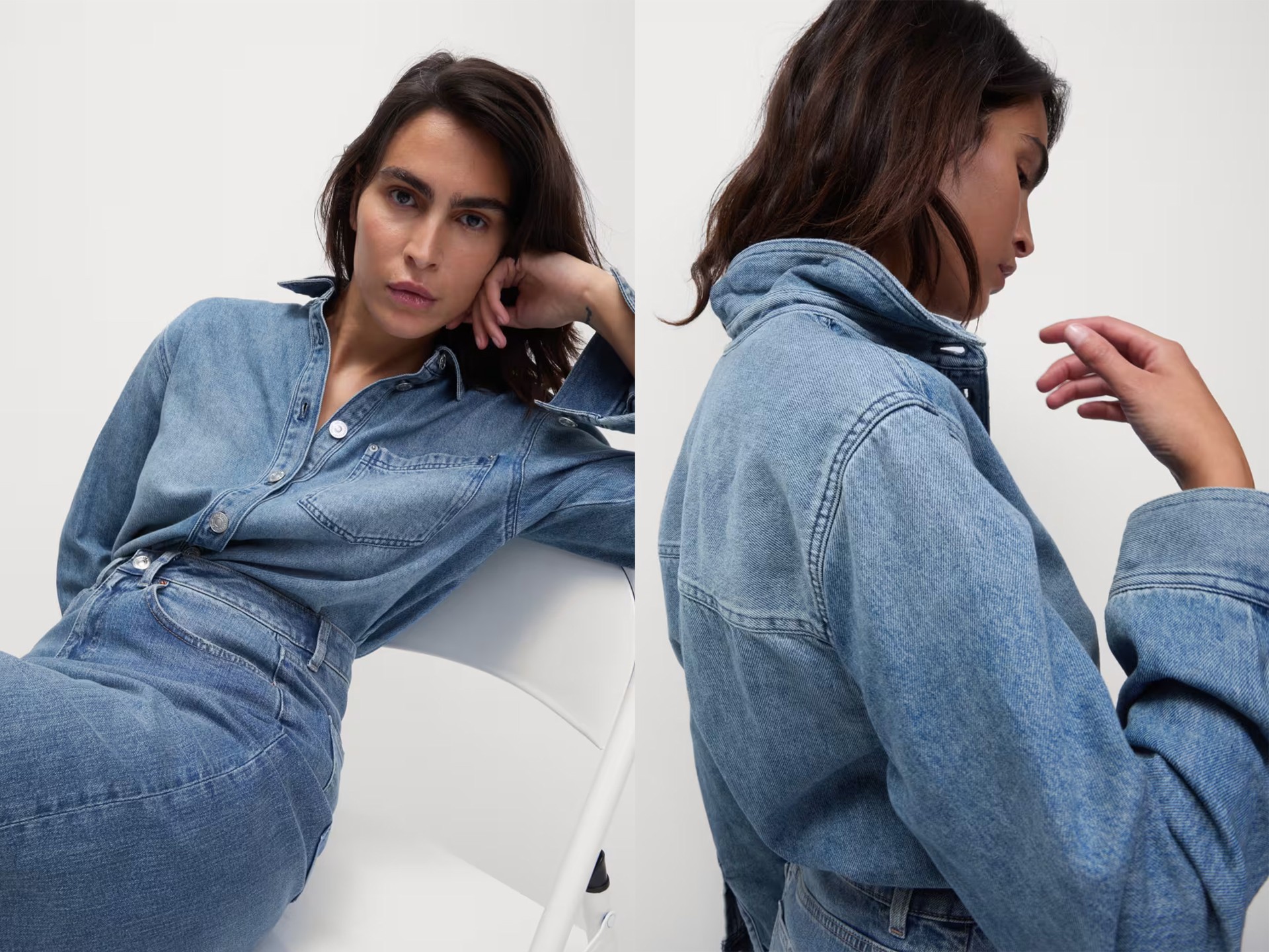 Denim Collared Shirt from MARKS & SPENCER