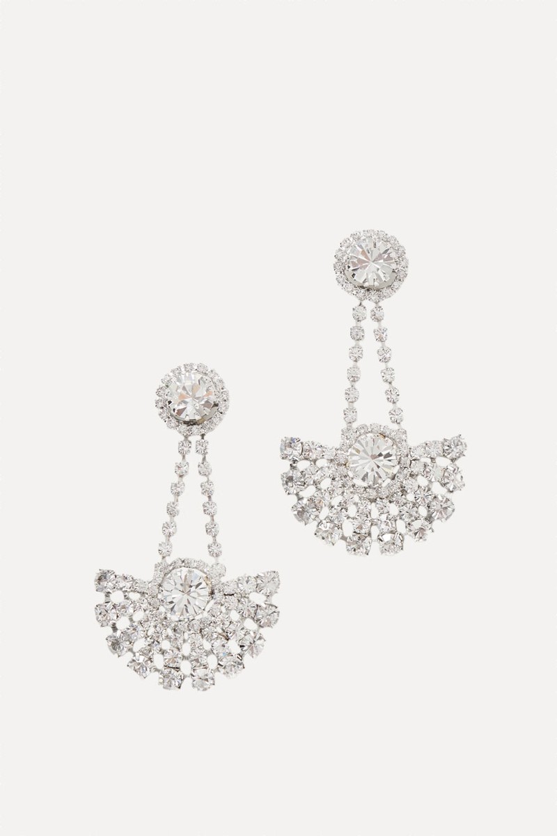 Velma Rhodium-Plated Crystal Earrings from Jennifer Behr