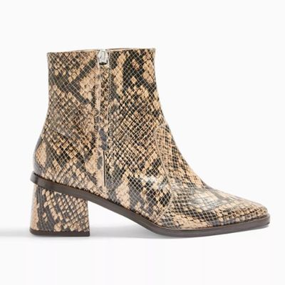 Leather Snake Mid Boots