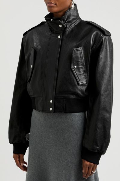 Kember Cropped Leather Jacket from KHAITE