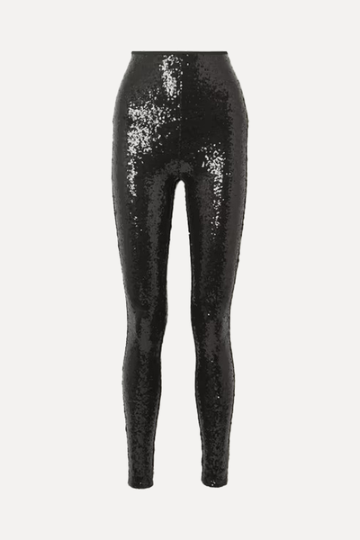 Sequin-Embellished Stretch-Woven Leggings from Commando