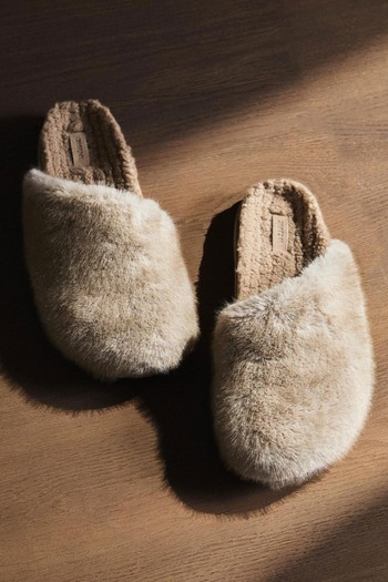 Asymmetric Faux Fur Clogs from Zara