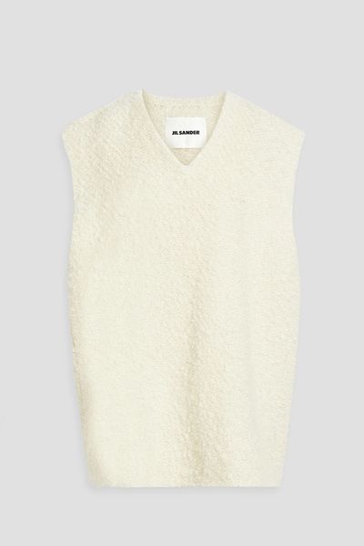 Bow-Embellished Bouclé-Knit Mohair-Blend Vest from Jil Sander