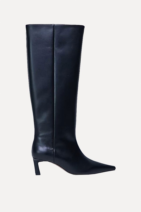 Taz Premium Real Leather Knee High Heeled Boots from Topshop