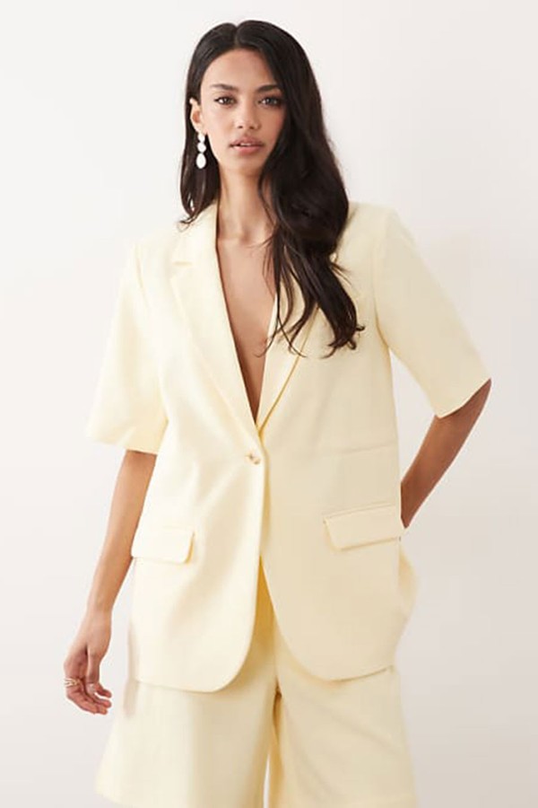  Ruched Waist Short Sleeve Tailored Blazer Co-Ord  from YAS  