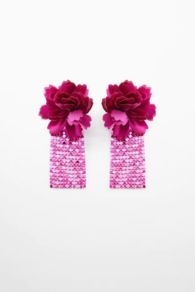 Mesh Flower Earrings from Mango