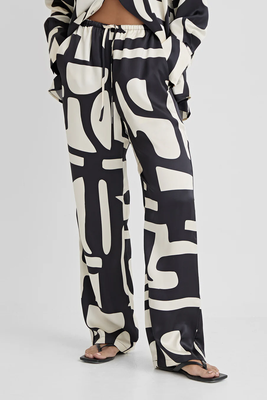 Abstract Print Satin Trousers from 4th & Reckless