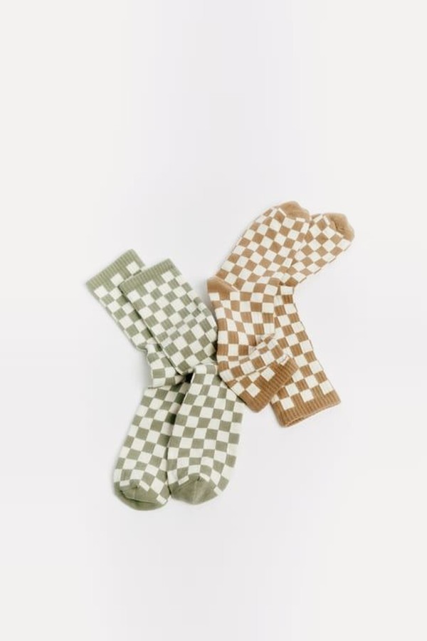 2-Pack Of Chequered Socks