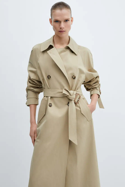 Double-Breasted Cotton Trench Coat from Mango