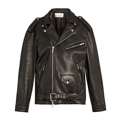 Oversized Tumbled-Leather Bike Jacket from Raey