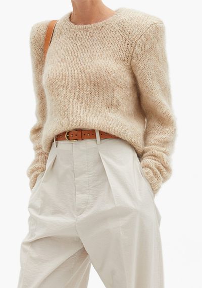 Erin Padded-Shoulder Mohair-Blend Sweater  from Isabel Marant