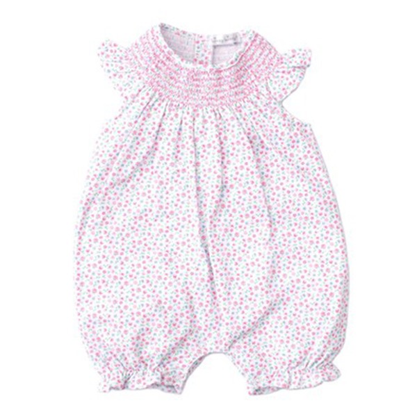 Pink Ditsy Smocked Playsuit from Kissy Kissy