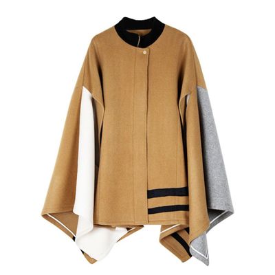 Camel Graphic Wool Cape from Frankie Shop