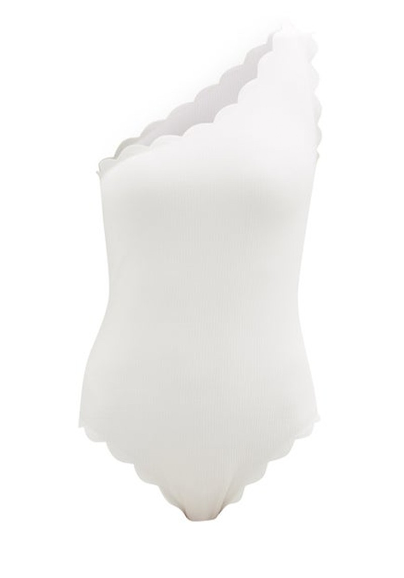 Santa Barbara Scalloped One-Shoulder Swimsuit from Marysia