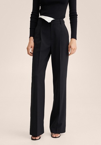 Wide Leg Double Waist Trousers from Mango 