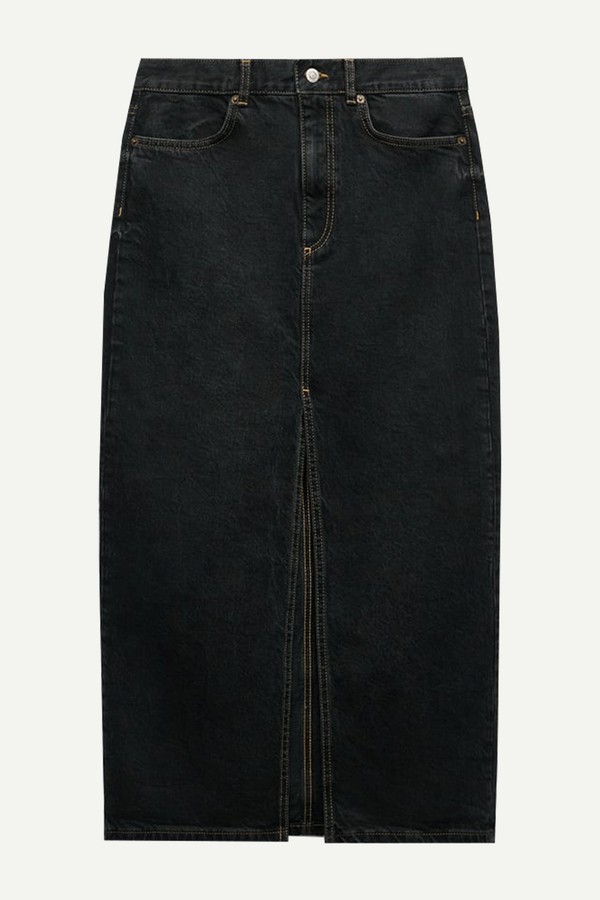 Denim Straight-Fit TRF Skirt from Zara