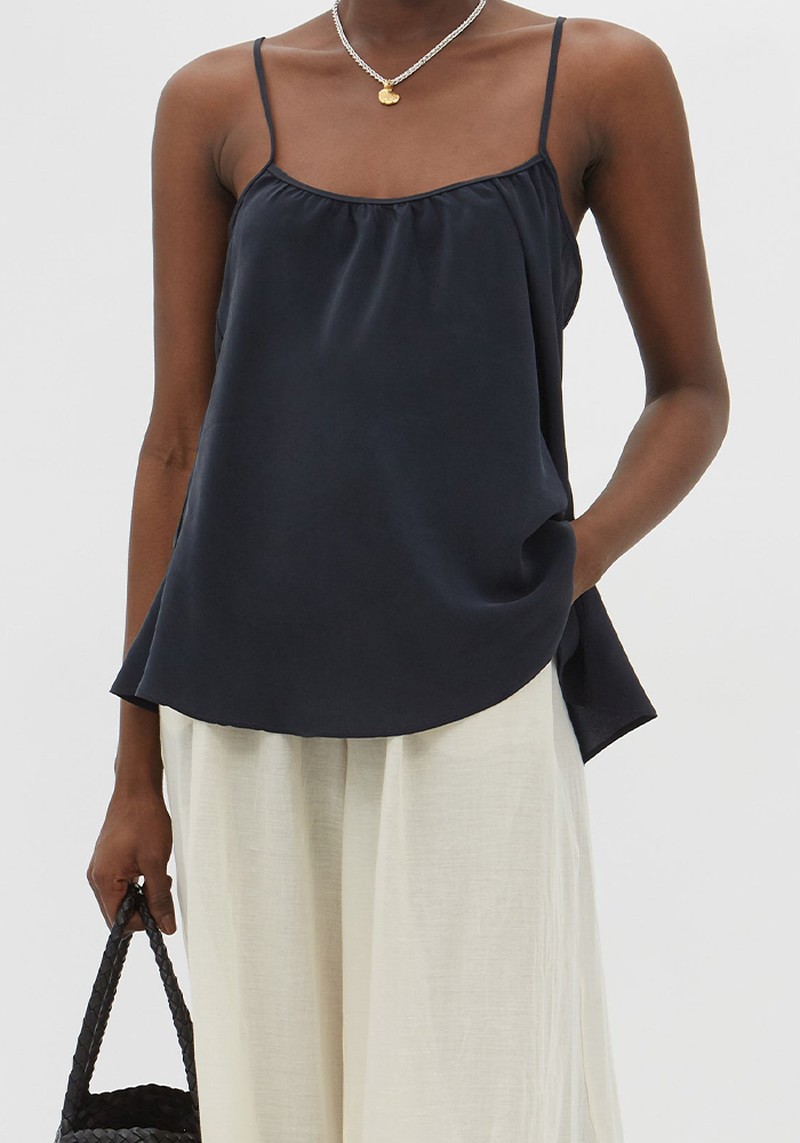 Scoop-Neck Silk Cami Top from Loup Charmant