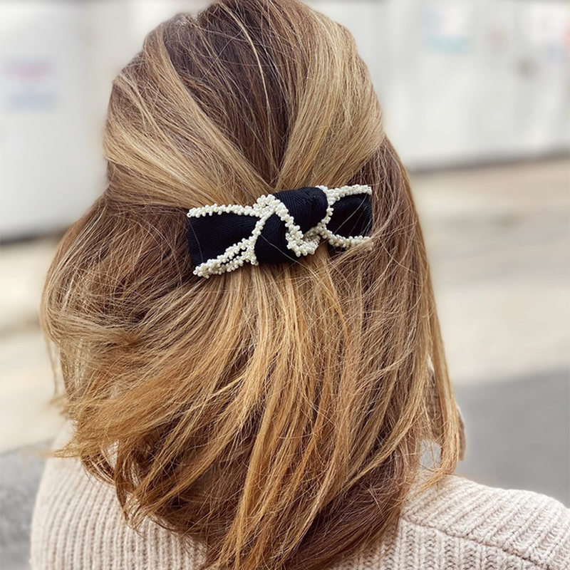 Grosgrain Bow With Cream Beading Edge from Born In The Sun 