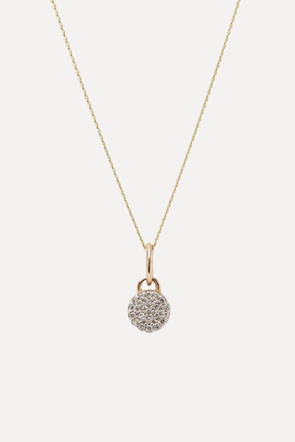 Tiny Diamond Disc Necklace