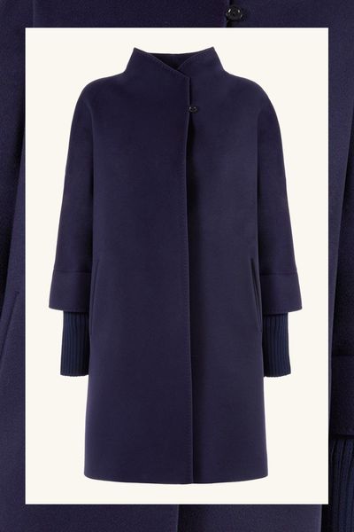 Cinzia Rocca Knit Trim Coat