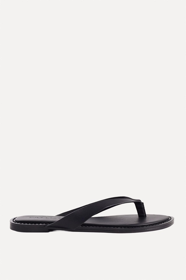 Faux Leather Flip Flops from New Look