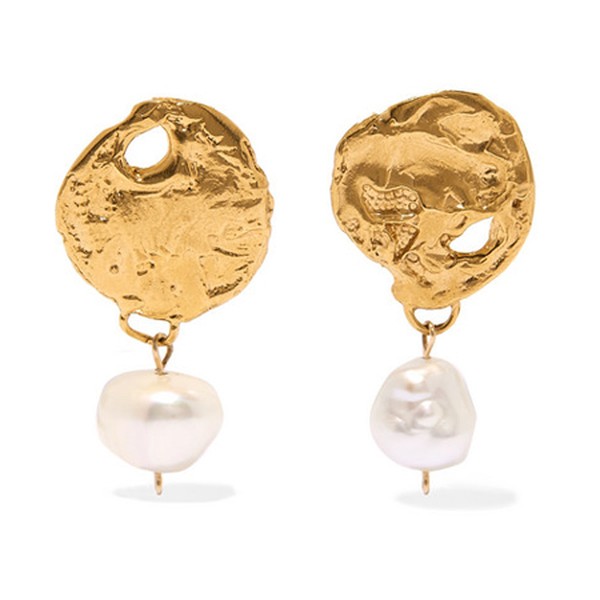 Beacon Gold-Plated Pearl Earrings from Alighieri