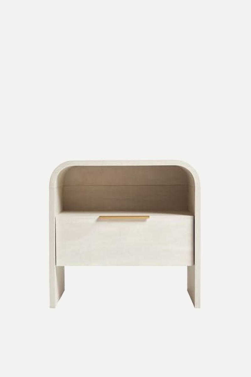 Light Natural Mia Oak Effect 1 Drawer Bedside Table